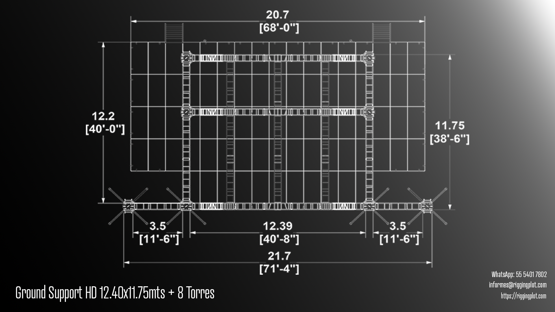 ficha técnica ground support hd 12.40x11.75mtS 8torres riggingplot MÉRIDA